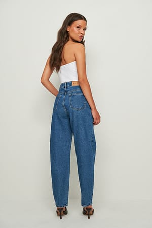 Mid Blue Cocoon Shaped Jeans