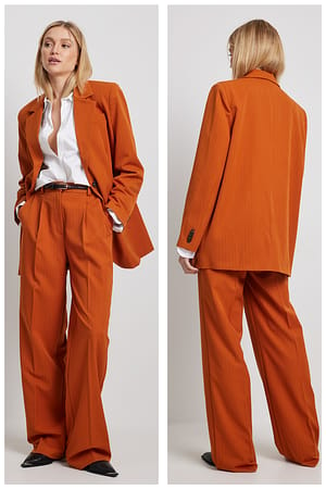 Burnt Orange Heavy High Waist Suit Pants
