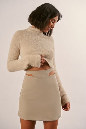 Taupe Recycled Cut Out Skirt