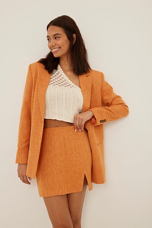 Orange Melange Mini Skirt
